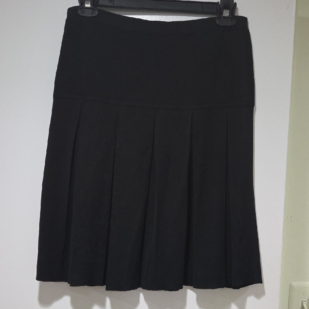 Ming Wang Black A-Line Pleated Skirt